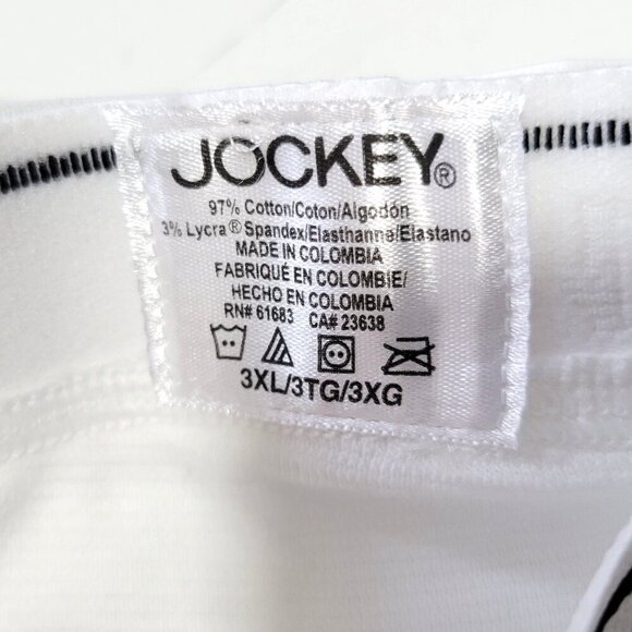 Jockey Briefs 3XL NWOT Men Lot of 4 White Cotton Quick Draw H-Fly Tighty Whities - Picture 4 of 6